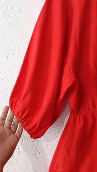 Vestido longo laranja viscolinho G Talita Kume