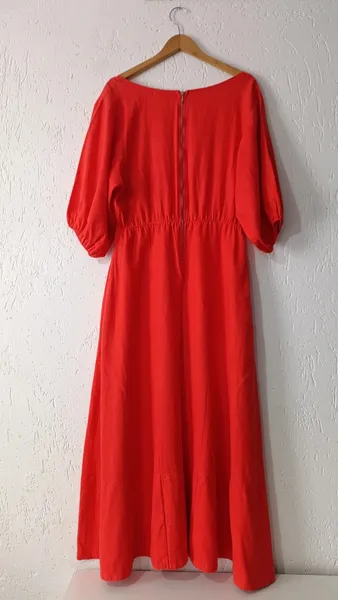 Vestido longo laranja viscolinho G Talita Kume