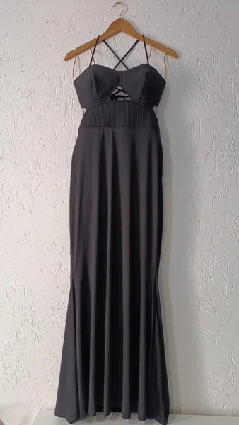 Vestido longo em Jersey Tam M preto Blue Steel