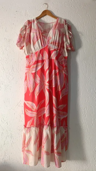 Vestido longo tropical Tam 44 Elegance