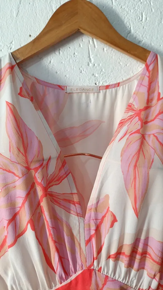 Vestido longo tropical Tam 44 Elegance