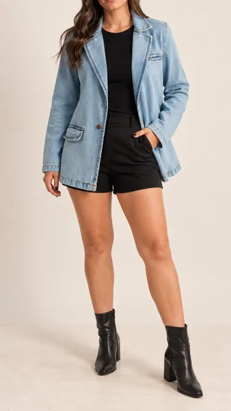 Blazer jeans alongado M Morina
