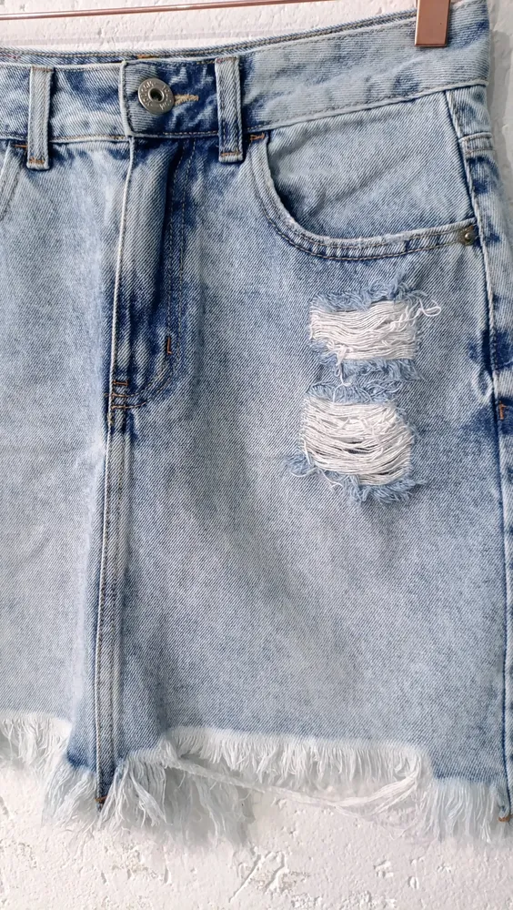 Saia jeans cintura alta Destroyer 38 You Com