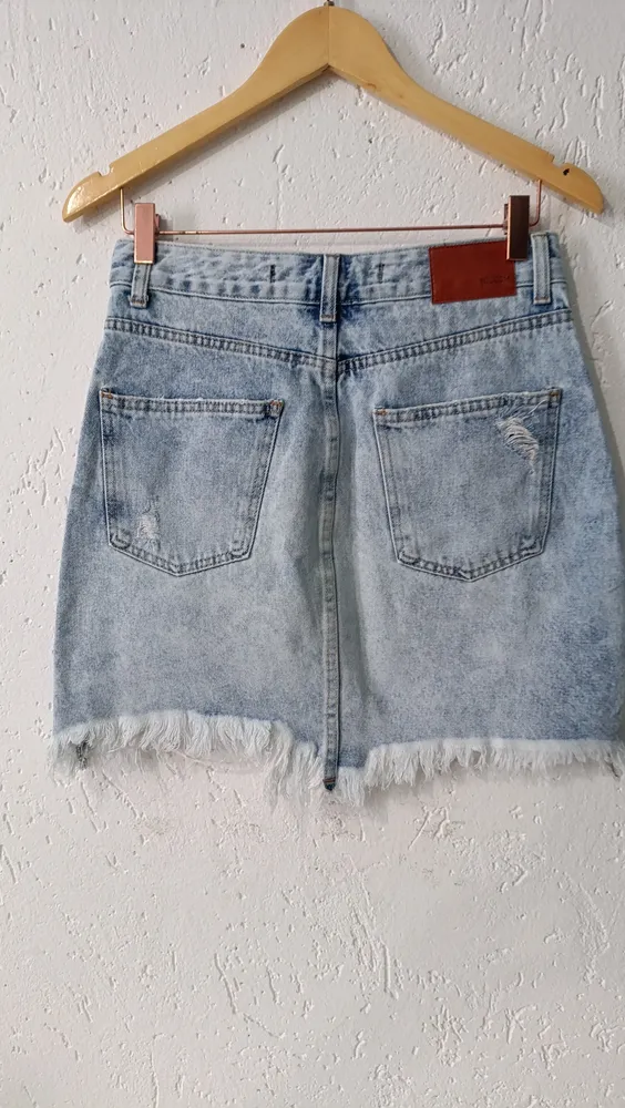 Saia jeans cintura alta Destroyer 38 You Com