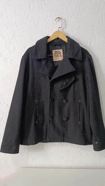 Casaco lã pea coat chumbo masculino GG TNG
