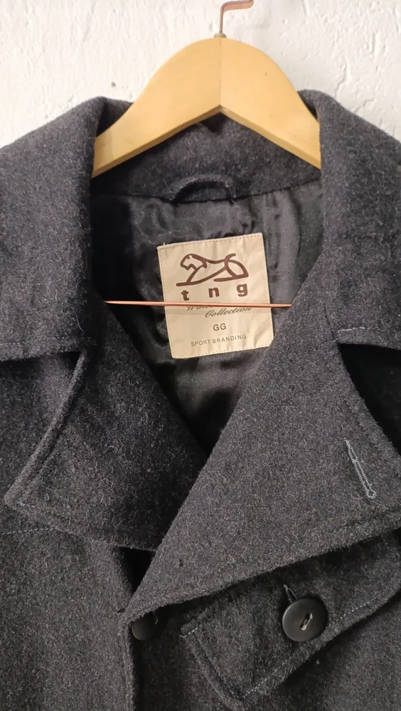 Casaco lã pea coat chumbo masculino GG TNG