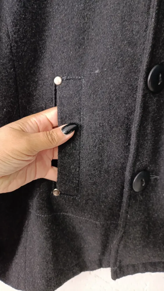 Casaco lã pea coat chumbo masculino GG TNG