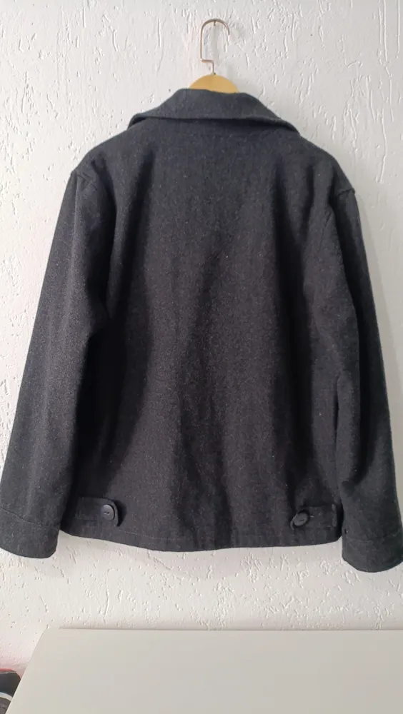 Casaco lã pea coat chumbo masculino GG TNG