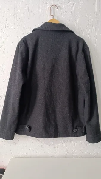 Casaco lã pea coat chumbo masculino GG TNG