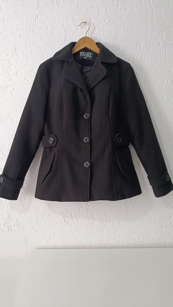 Casaco feminino lã batida preto M Twix