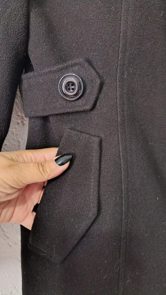Casaco feminino lã batida preto M Twix