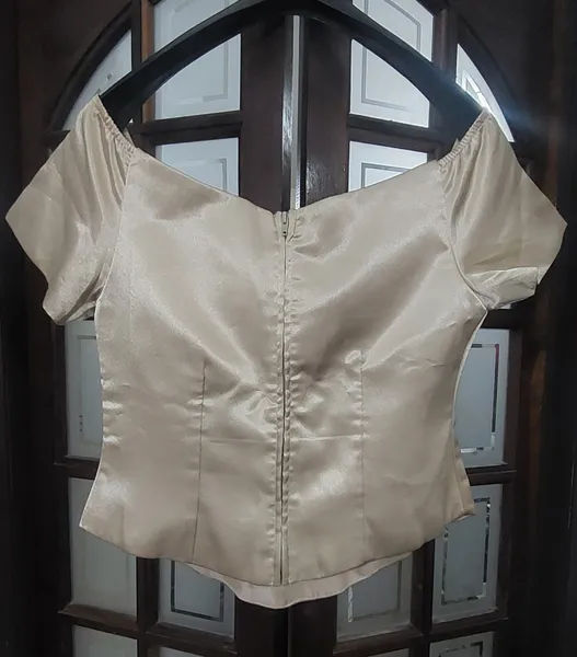 blusa vintage cetim perolado
