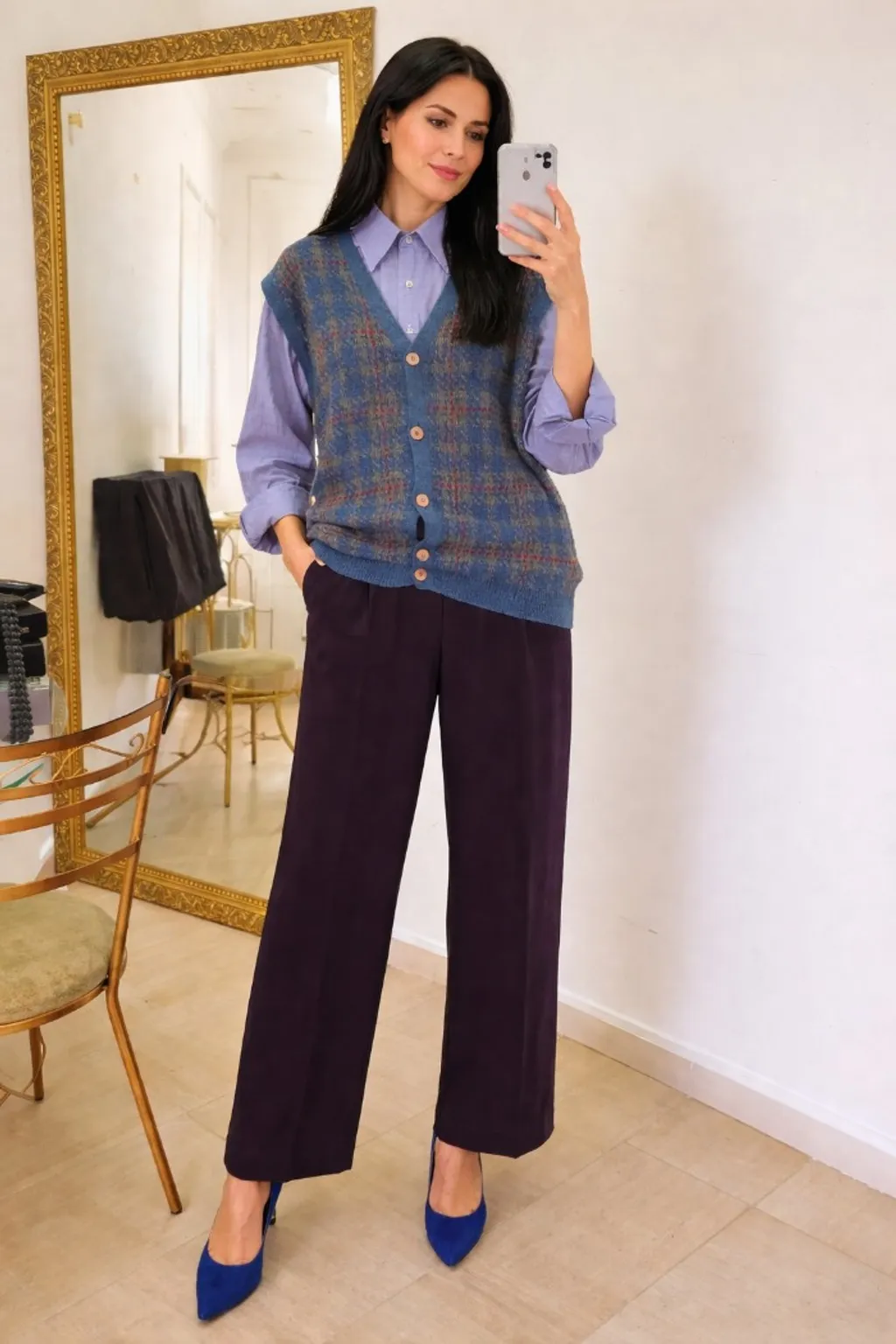 Colete Vintage em Lã buckman