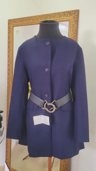 Cinto azul couro legítimo