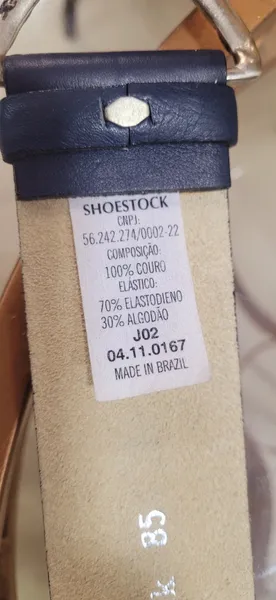 Cinto azul couro legítimo