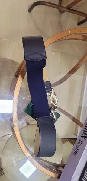 Cinto azul couro legítimo