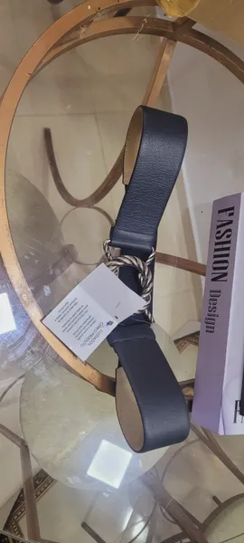 Cinto azul couro legítimo