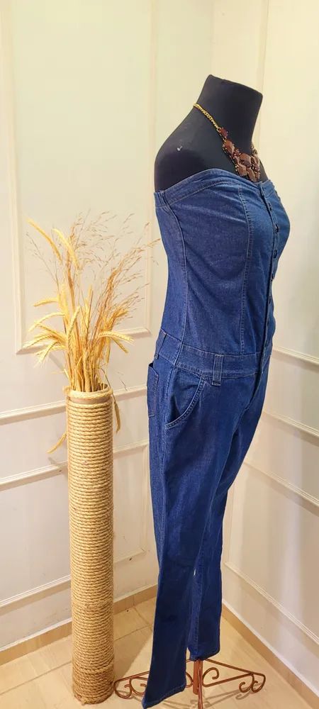 Macacão Jeans com Lycra