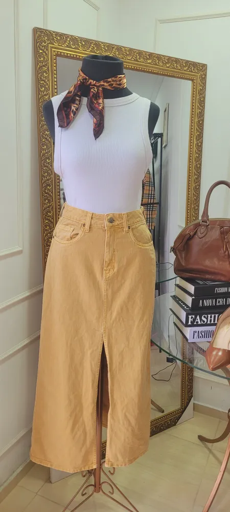 Saia Jeans Caramelo