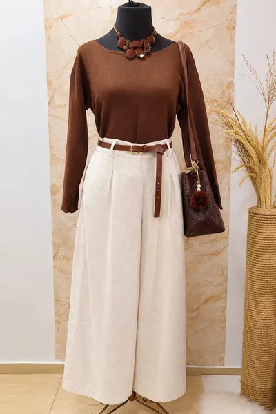 Calça Pantalona em Linho
