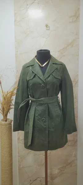 Casaco  Vintage couro Legítimo verde