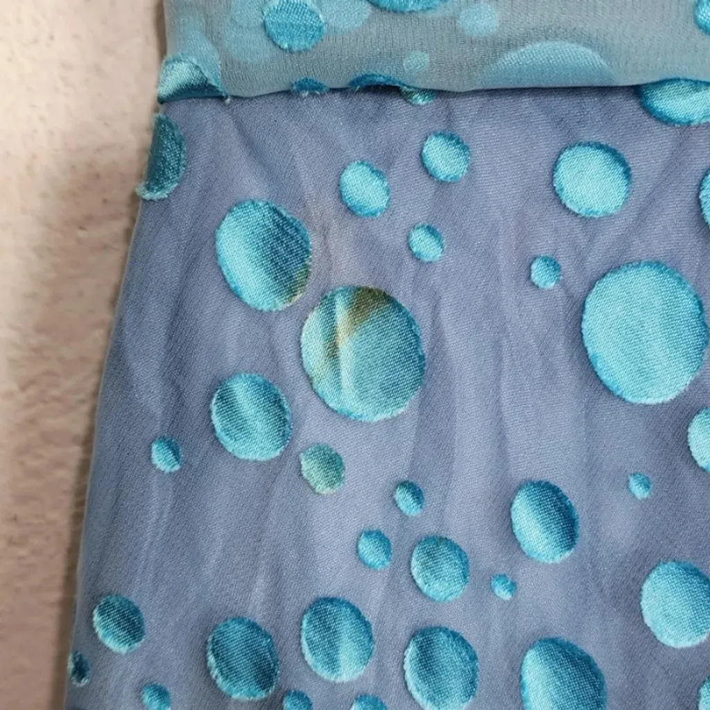 Brechó Vestido Chiffon Anos 70 Roller Devore Manga Bufante Longo