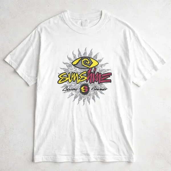 Camiseta vintage 90s sunshine surf skate estampa gráfica unissex