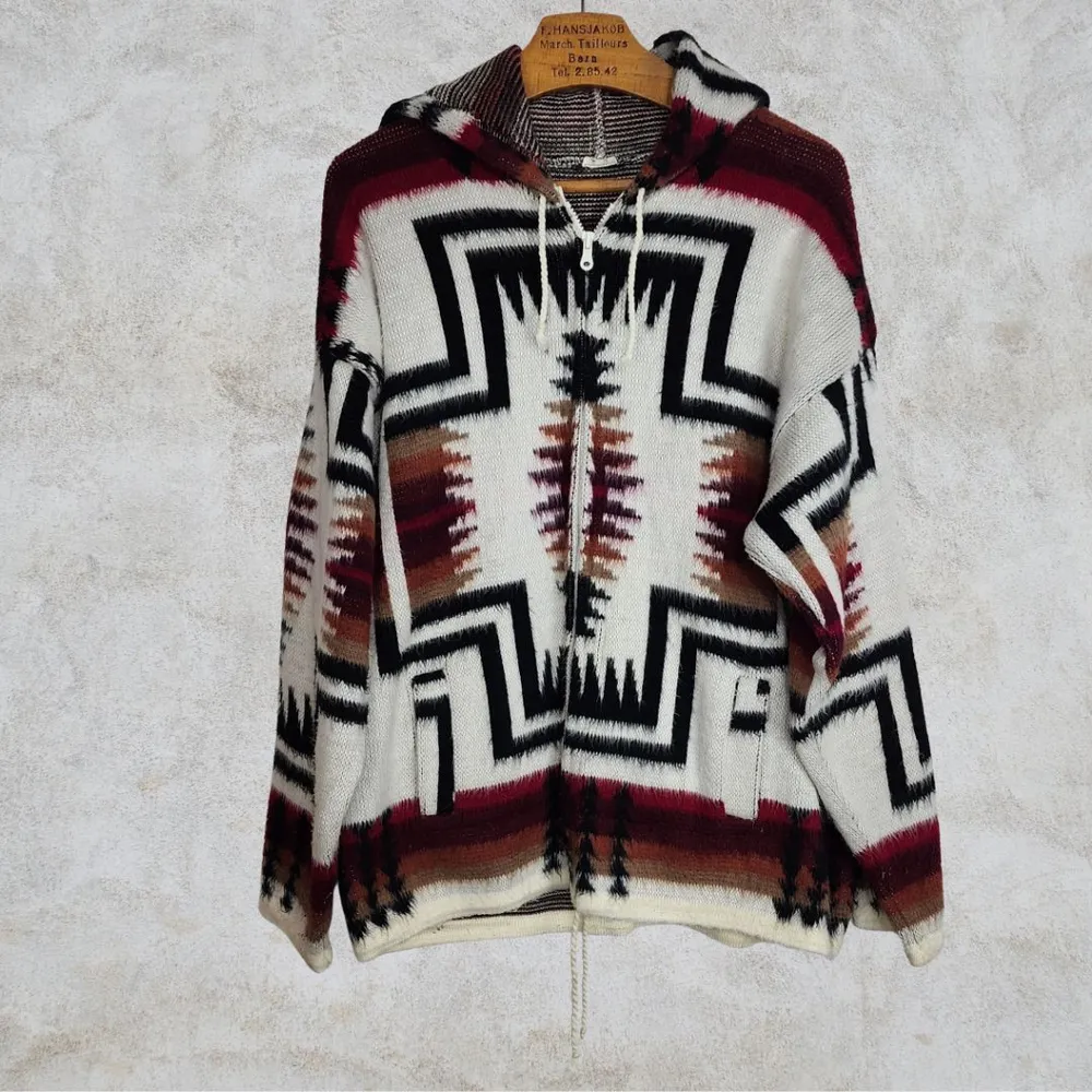 casaco estampado étnico oversized unissex estilo 90s tam g