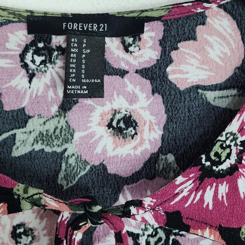 vestido floral curto brechó forever 21 romântico sexy viscose pr