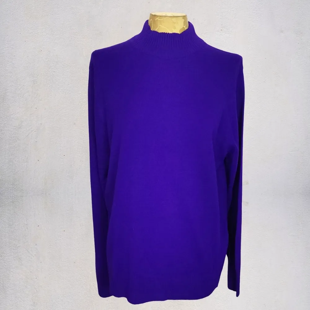 blusa tricot violeta brechó vintage 70s mappin unissex