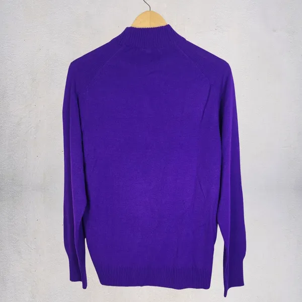 blusa tricot violeta brechó vintage 70s mappin unissex