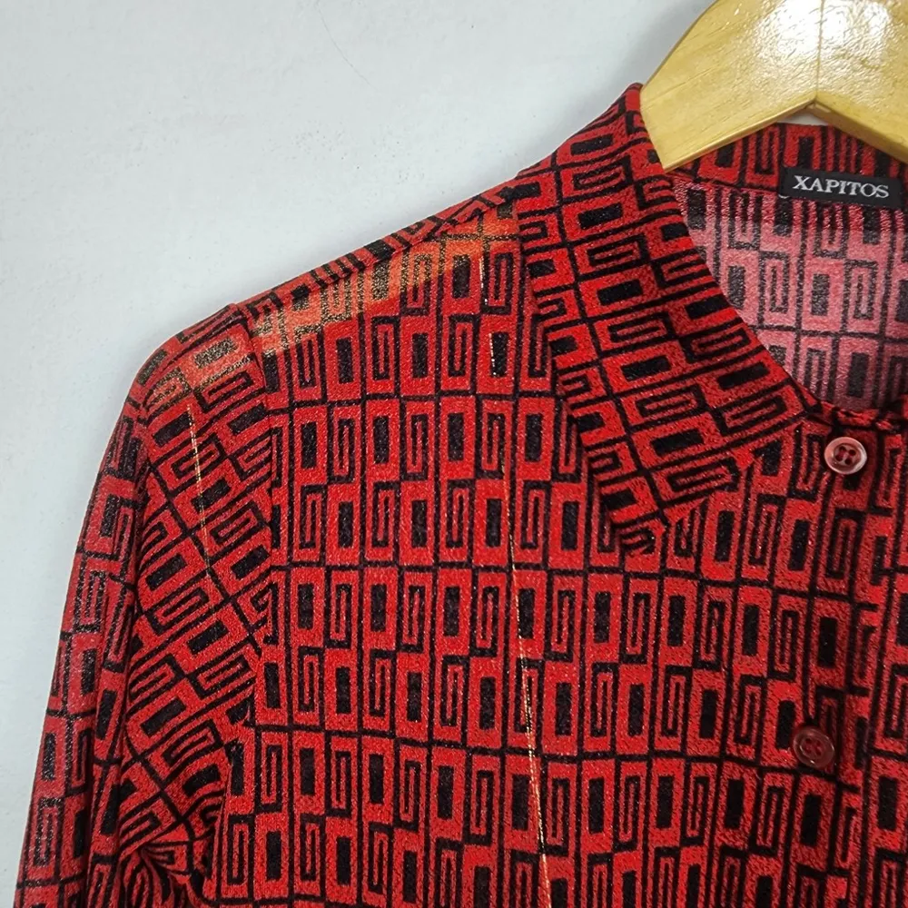 Brechó Camisa Vintage Anos 2000 Geométrica Y2K Social