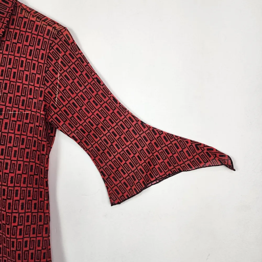 Brechó Camisa Vintage Anos 2000 Geométrica Y2K Social