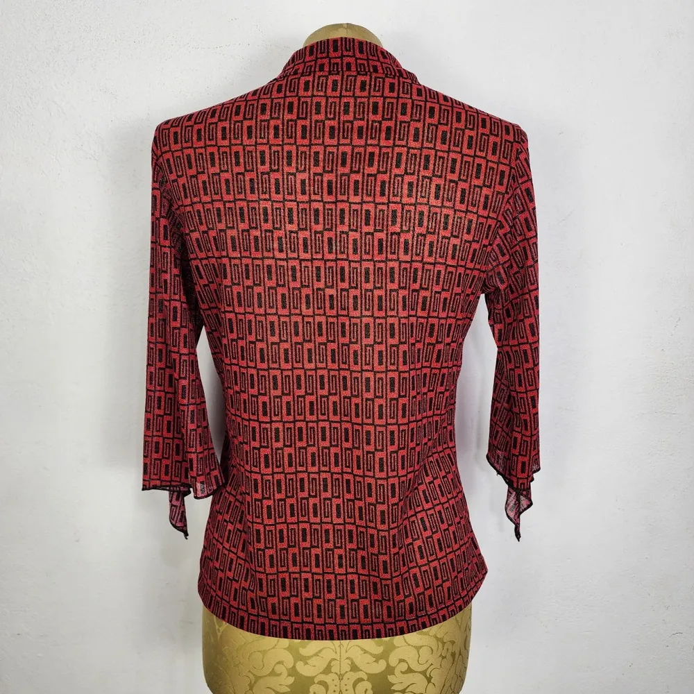 Brechó Camisa Vintage Anos 2000 Geométrica Y2K Social