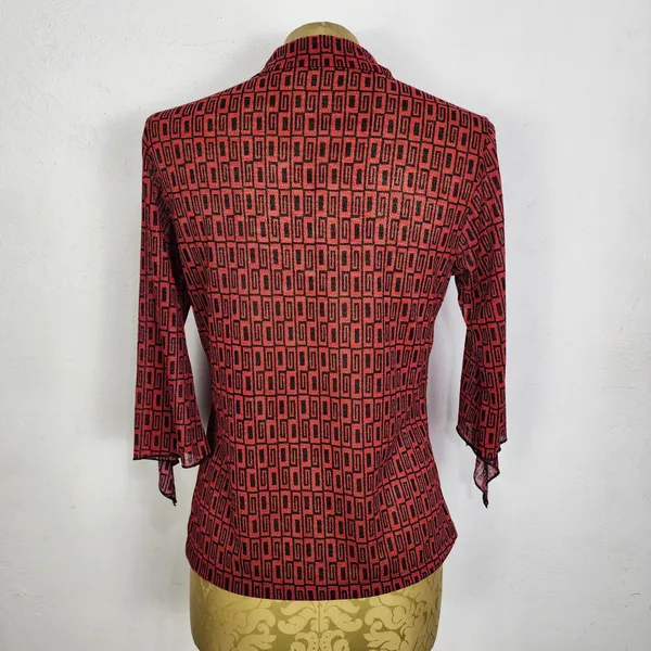 Brechó Camisa Vintage Anos 2000 Geométrica Y2K Social