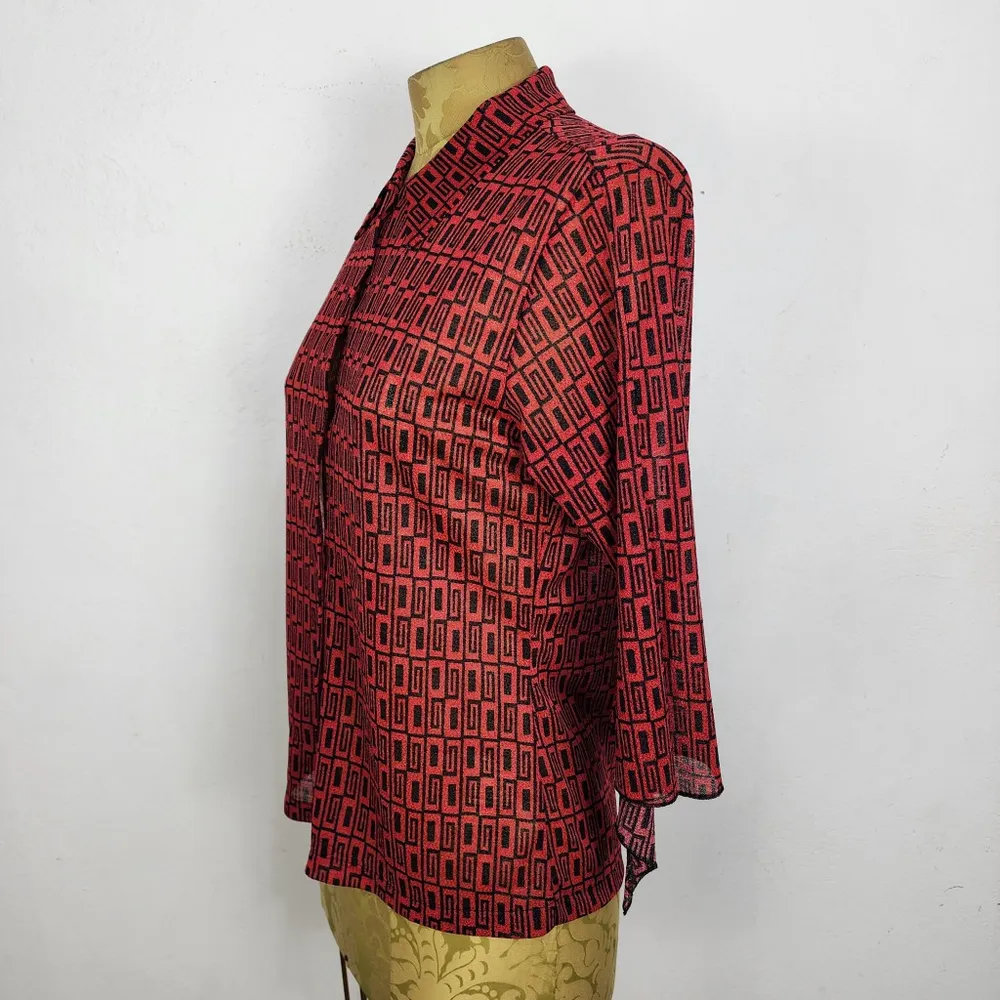 Brechó Camisa Vintage Anos 2000 Geométrica Y2K Social