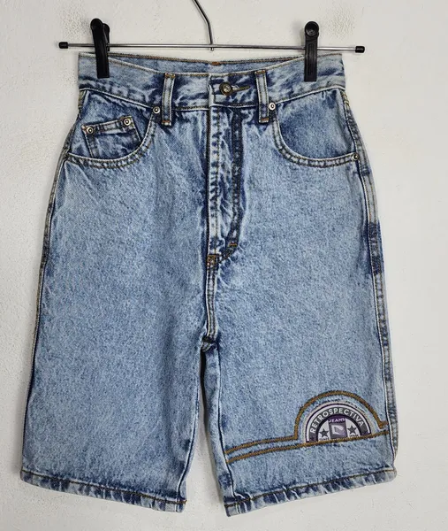 Bermuda Jeans Vintage Anos 90 Cintura Alta Perspectiva