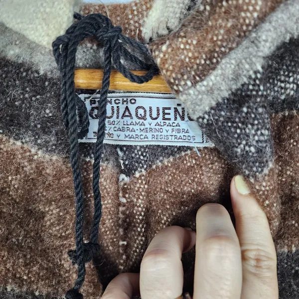 Poncho Artesanal Argentino Lã Lhama Alpaca Merino Vintage