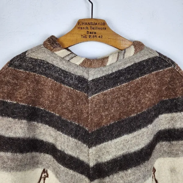 Poncho Artesanal Argentino Lã Lhama Alpaca Merino Vintage