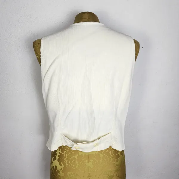 Colete Veludo Cotelê Creme Anos 80 Vintage Brechó