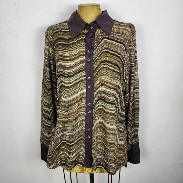 Camisa Feminina Estampada Malha Transparente