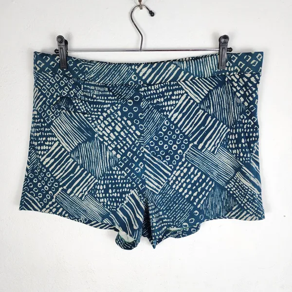 Sunga Vintage Anos 80 Estampada Azul Poliamida Tam G Brechó