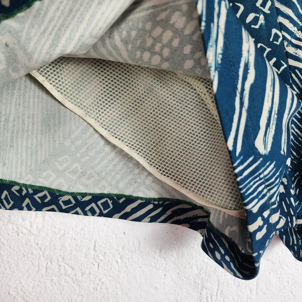 Sunga Vintage Anos 80 Estampada Azul Poliamida Tam G Brechó