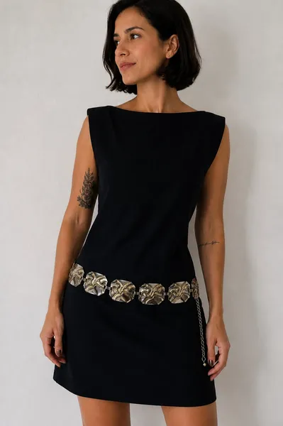 Cinto Feminino Metal Anos 90 Prata Dourado Regulável Vintage