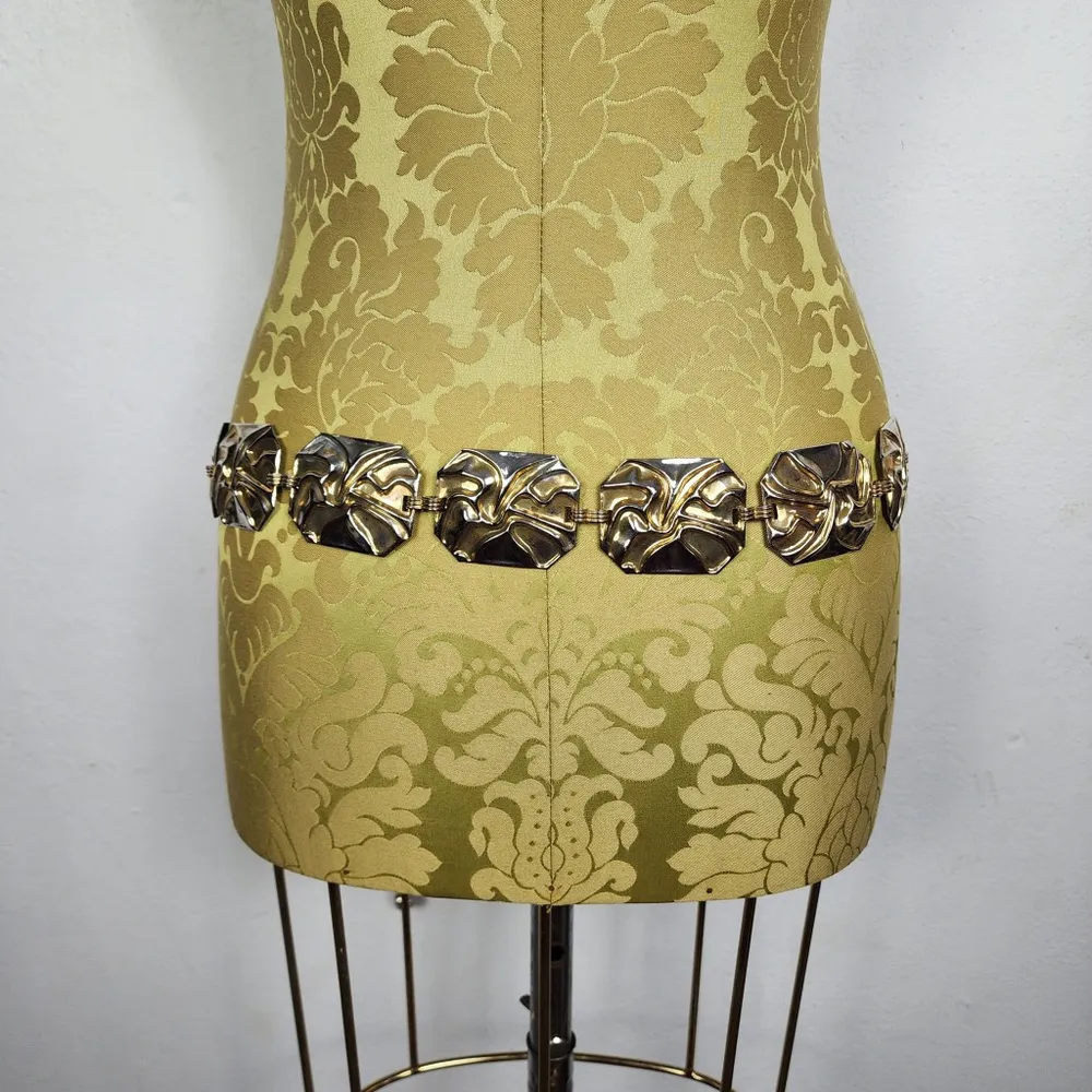 Cinto Feminino Metal Anos 90 Prata Dourado Regulável Vintage
