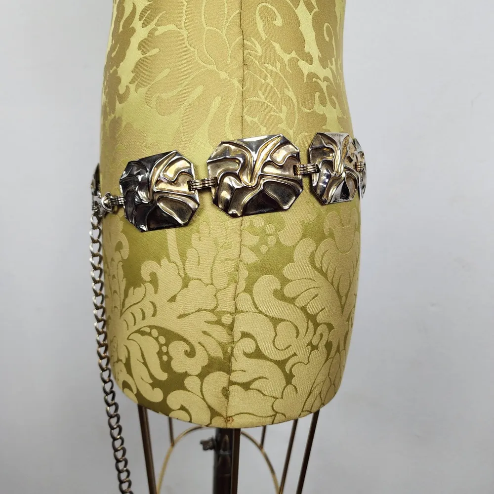 Cinto Feminino Metal Anos 90 Prata Dourado Regulável Vintage
