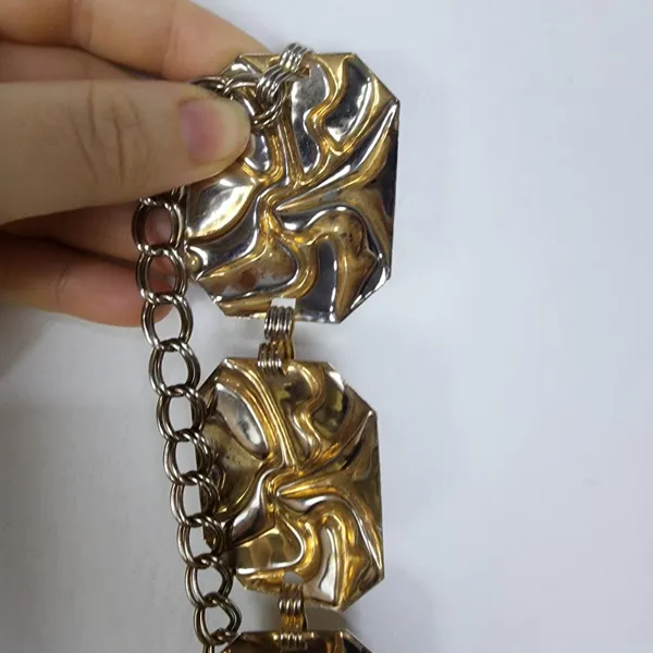 Cinto Feminino Metal Anos 90 Prata Dourado Regulável Vintage