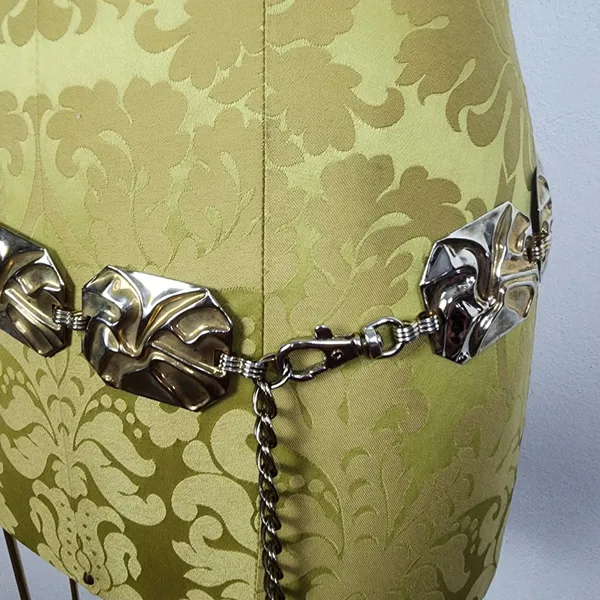 Cinto Feminino Metal Anos 90 Prata Dourado Regulável Vintage