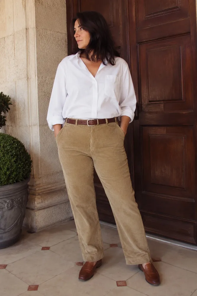 Calça Veludo Cotelê Le Lis Blanc Anos 90 Tam 42 Bege