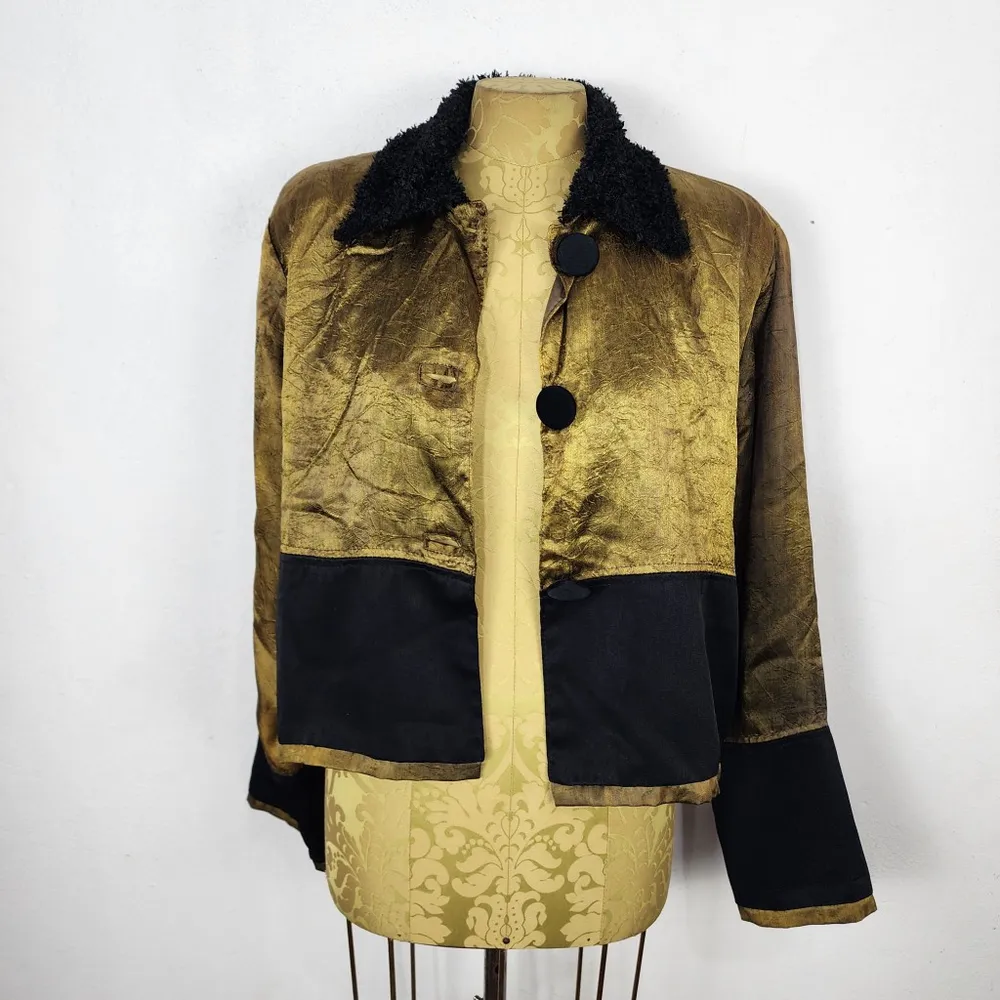 Casaquinho Vintage Anos 90 Lia Rabelo Dourado Furta-Cor